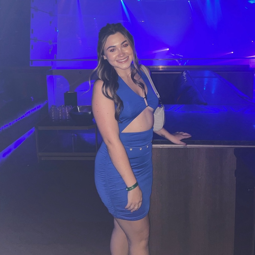 Royal Blue Mini Halter Dress